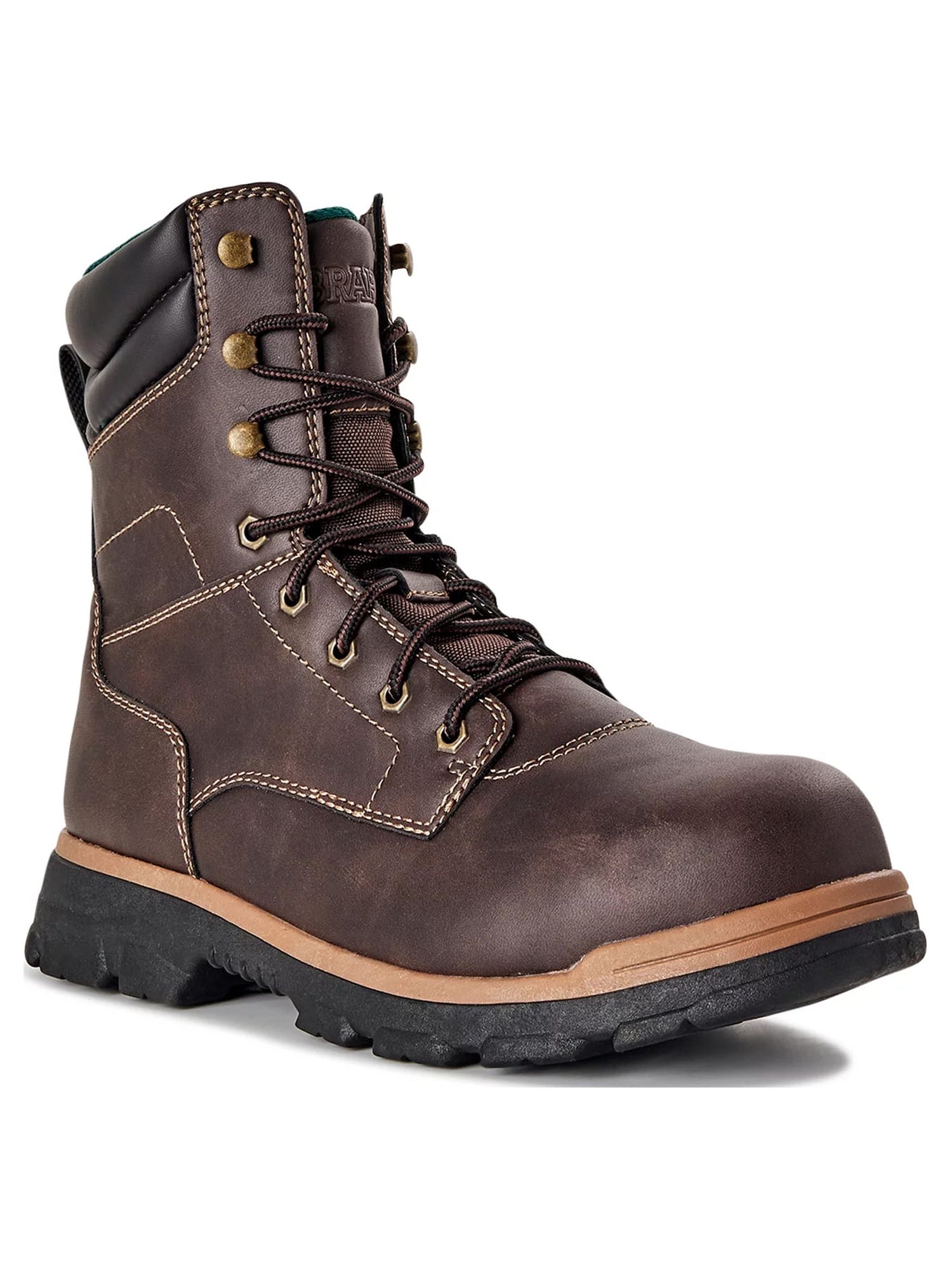 Brahma Steel Toe Work Boots Leather Hiking Safety Brown Size 7 Brahma Men main image 4
