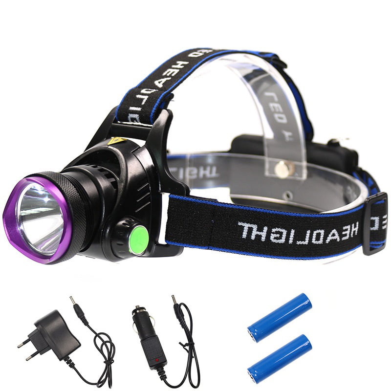 18650 2000LM LED Fishing Headlight Torch T6 Rechargeable Headlamp Charger