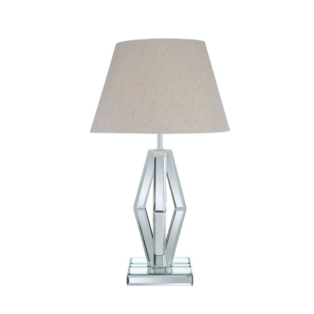 Acme Brook Mirrored And Chrome Table, Mirrored Table Lamp