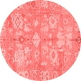 thumbnail image 1 of Ahgly Company Machine Washable Indoor Round Oriental Red Traditional Area Rugs, 3' Round, 1 of 1