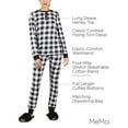 thumbnail image 3 of MeMoi Women's Henley Buffalo Plaid Long Sleeve Pajama Set - Womens - Female, XL, Ivory, 3 of 8