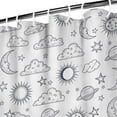 thumbnail image 3 of White Sun Moon Cloud Planet Star Pattern Shower Curtain 84"x72" ,Bathroom Decorative Shower Curtains Set with 12 Hooks,Modern Waterproof Washable Shower Curtain, 3 of 6