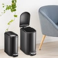 thumbnail image 5 of Kitchen Trash Can Combo Set of 2, 10.6 Gallon and 2.6 Gallon, Bathroom Trash Can with Lid and Step Pedal, Stainless Steel Garbage Can, 5 of 7