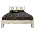 thumbnail image 5 of Homestead Collection Twin Platform Bed w/ Laser Engraved Bear Design, Clear Lacquer Finish, 5 of 7