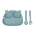 thumbnail image 2 of Plato De Cena Para Bebé, Tenedor Con Cuchara, Juego De Platos Divididos Para Niños Pequeños Resistentes A Caídas Para Uso Diario, 2 of 7