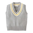 thumbnail image 3 of Fozruso Kid Boys Sweater Vest V Neck School Uniform Vest for Girls Boy Toddler Kids Knit Vest,Gray, 3 of 5