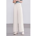 thumbnail image 3 of Pantalones de Pierna Ancha Casuales para Mujer, Blancos, 3 of 5