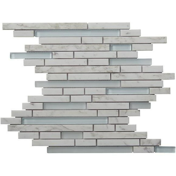 Intrend Tile NS020-E Carrara Pierre Éternité Verre Linéaire Mélange