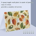 thumbnail image 3 of Yayeee Toggle Light Switch Wall Plate 2-Gang 4.56"x4.48" Decorative Outlet Cover, Beige Leaves, 3 of 7
