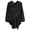 Black, variant on PULI Women's Floral Cross Front Poncho Shawl Wrap, Knit Layering Cover Up for Fall Winter Casual Outfits and Dresses