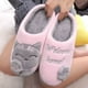 thumbnail image 3 of Zapatillas de piel esponjosa para mujer, zapatos planos de lana con patrón de gato de dibujos animados, cálidos, de felpa corta, 3 of 4