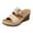 Beige, variant on Womens Wedge Sandals Summer Dressy Slip on Shoes Bohemian Flower Platform Heels