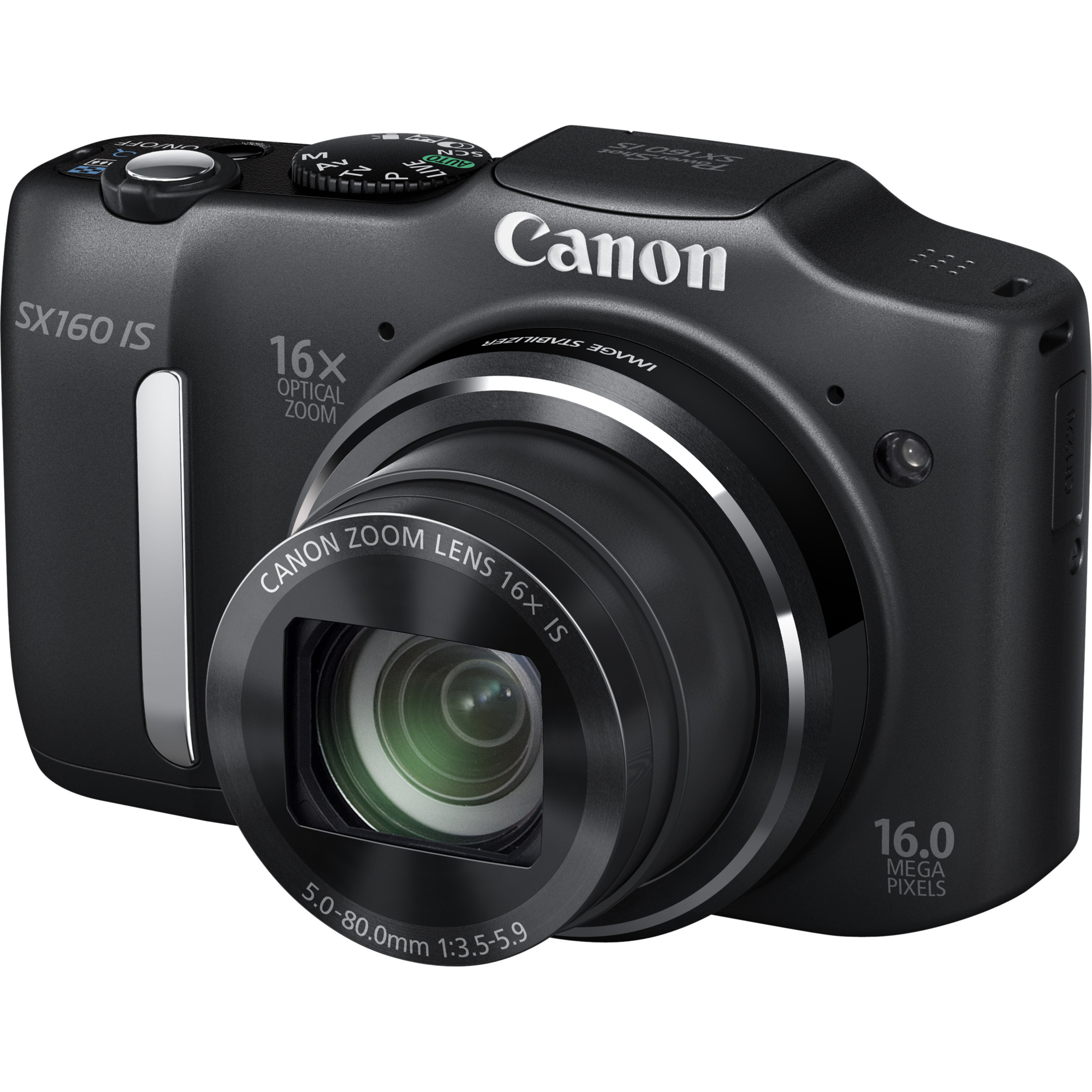 Canon PowerShot SX160 IS 16 Megapixel Compact Camera, Black - image 3 of 4