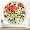 thumbnail image 2 of Designart 'Ancient Orange Chrysanthemum Flower' Traditional Wood Wall Clock, 2 of 5