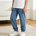 thumbnail image 2 of HAOTAGS Boys Mosquito-Repellent Pants Lightweight Breathable Elastic Waist Summer Pants Blue Size 5-6Years, 2 of 8