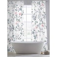 thumbnail image 5 of Spring Flowers Sheer Curtains 84 Inch Length 2 Panels Set Window Treatments, Blue Pink Floral Leaves Pastoral Botanical Rod Pocket Semi Curtains for Living Room/Bedroom/Kitchen Décor, 104"W x 84"L, 5 of 7