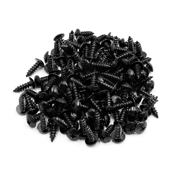 120Pcs M5X16mm Tornillos Autorroscantes para Motocicleta Cabeza Cruceta Negro Brillante