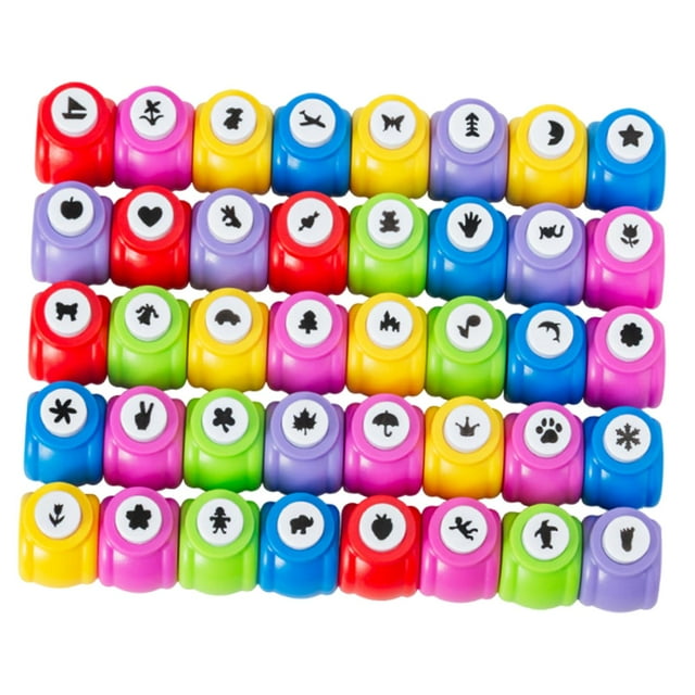40 piezas de perforadoras de formas para manualidades, mini reutilizable para suministros de oficina