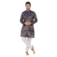 thumbnail image 1 of eloria Men's Tunic Jacquard Kurta Pajama Indian Traditional Suit Wedding Party Dress Set Party Wear Apparel, 1 of 6