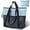 Light blue, variant on PASMAN Large Beach Bag with Zipper - 8 Pockets Sandproof Beach Tote Bag for Women,Foldable Lightweight Family Swim Bag Vacation