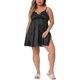 thumbnail image 1 of Camisón de satén para mujer de tallas grandes Agnes Orinda, con escote en V profundo, abertura lateral y encaje, color negro, talla 2X, 1 of 6