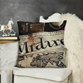 thumbnail image 2 of YINGXI Hopyeer Throw Pillow Covers Vintage Antique World Map Decorative Geographical Travel Awaits Words Pattern Standard Cushion Case Cover Decor Sofa Couch Bedroom (AW-Travel) 12x12in, 2 of 5