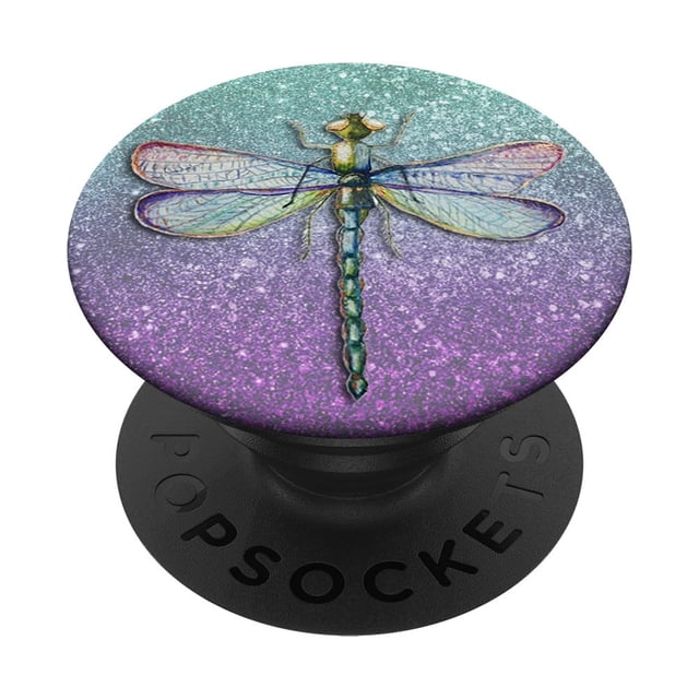 PopSockets PopGrip, escenas marinas, lilas pastel, libélula