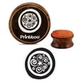 thumbnail image 1 of Printtoo Star & Swirls Pattern Craft Textile Round Wooden Rubber Stamp Brown Block-2 Inch, 1 of 2