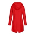 thumbnail image 4 of WTOBBY Women Solid Rain Jacket Outdoor Waterproof Hooded Windproof with Zipper, 3-in-1 Design for Hiking Suit and Mountaineering,Red 2XL, 4 of 4