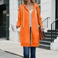 thumbnail image 2 of UngA Womens Long Hoodies Zip Up Plus Size Long Tunic Sweatshirt Casual Long Sleeve Jackets with Pockets Hoodies Women (Orange,M), 2 of 7