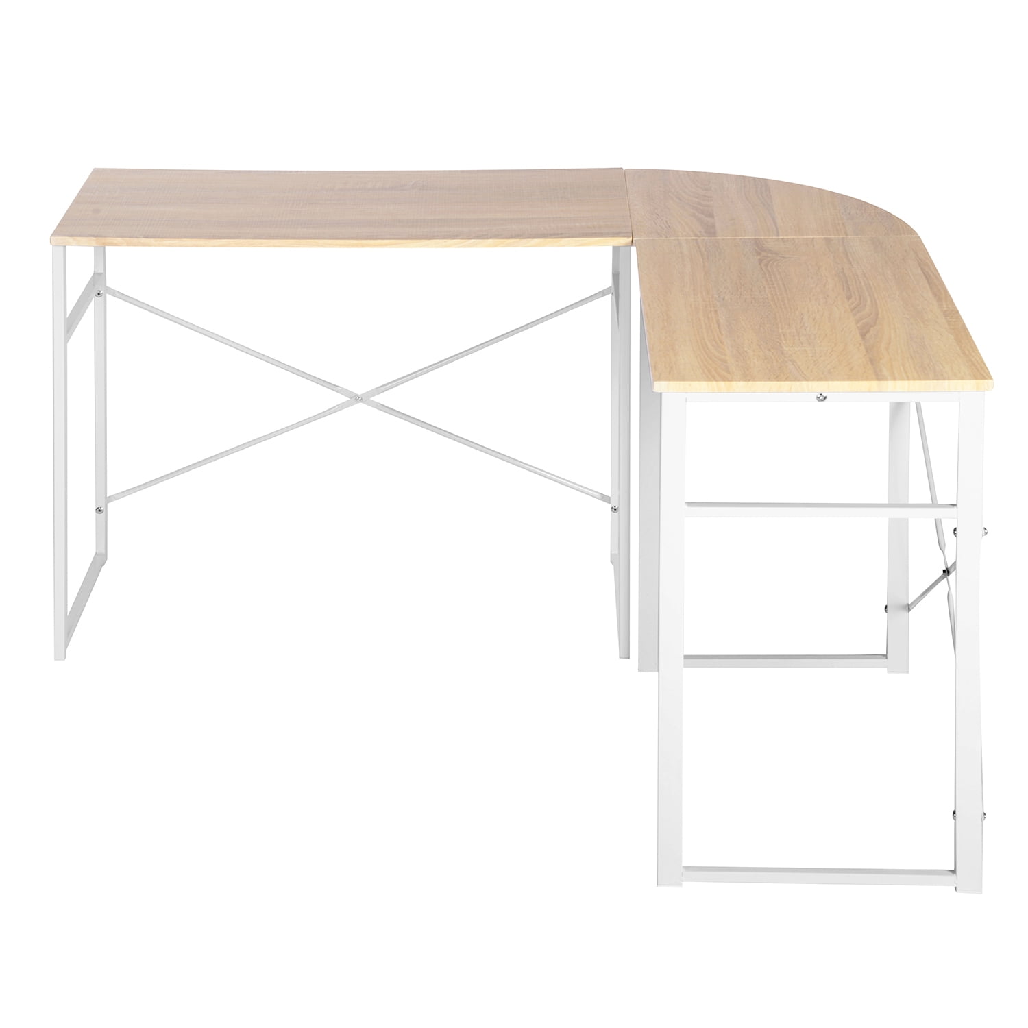 Kepooman L Shaped Desk, 48 Inch Writing Study Desk Office Desk, Large Computer Gaming Desk Workstation for Small Space, Wood Color Kepooman L Shaped Desk, 48 Inch Writing Study Desk Office Desk, Large Computer Gaming Desk Workstation for Small Space, Wood Color