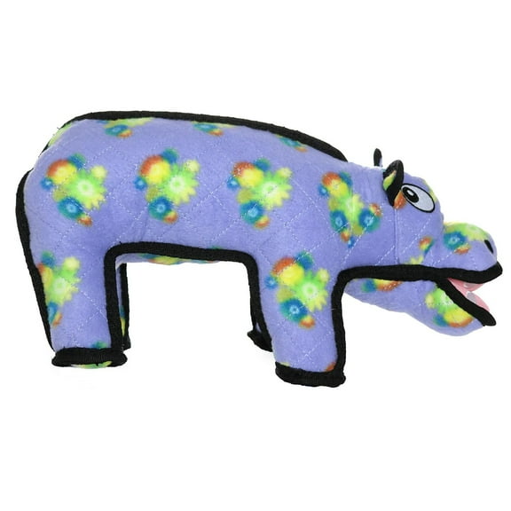 Tuffy Zoo Hippo Durable Plush Squeaky Dog Toy