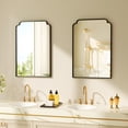 thumbnail image 3 of Easy4Home 30"x20" Arched Bathroom Mirror Decorative Wall Mounted Vanity Mirror, Black, 3 of 6