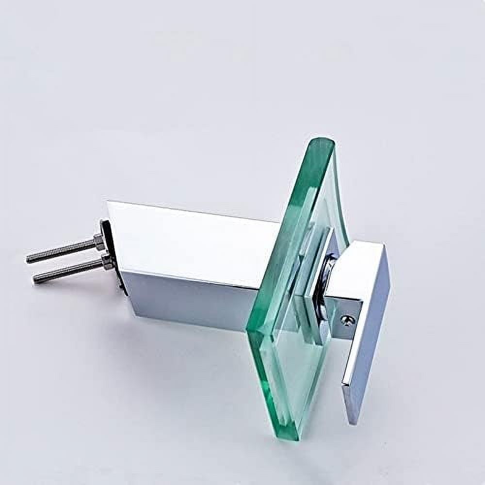 Bathroom Sink Faucet, LED Light Faucet Glass Waterfall Basin Faucet for Bathroom. Three Color led Bathroom Faucet Basin Mixer tap,led Faucet,tap led