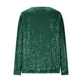 thumbnail image 5 of Busydd Sequin Tops for Women Trendy Loose V Neck Womens Tops Casual Comfortable Solid Color Women's Long Sleeve Tops L, 5 of 7