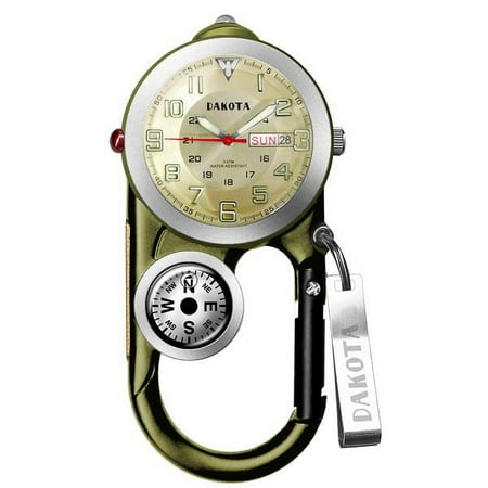 Lightweight Aluminum Clip Watch with Built in Flashlight, Compass and Thermometer
