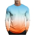 thumbnail image 2 of ZyeKqe Long Sleeve Shirts for Men Casual Loose Crewneck Sweatshirt Gradient Color Print Gym Workout Tops, 2 of 6