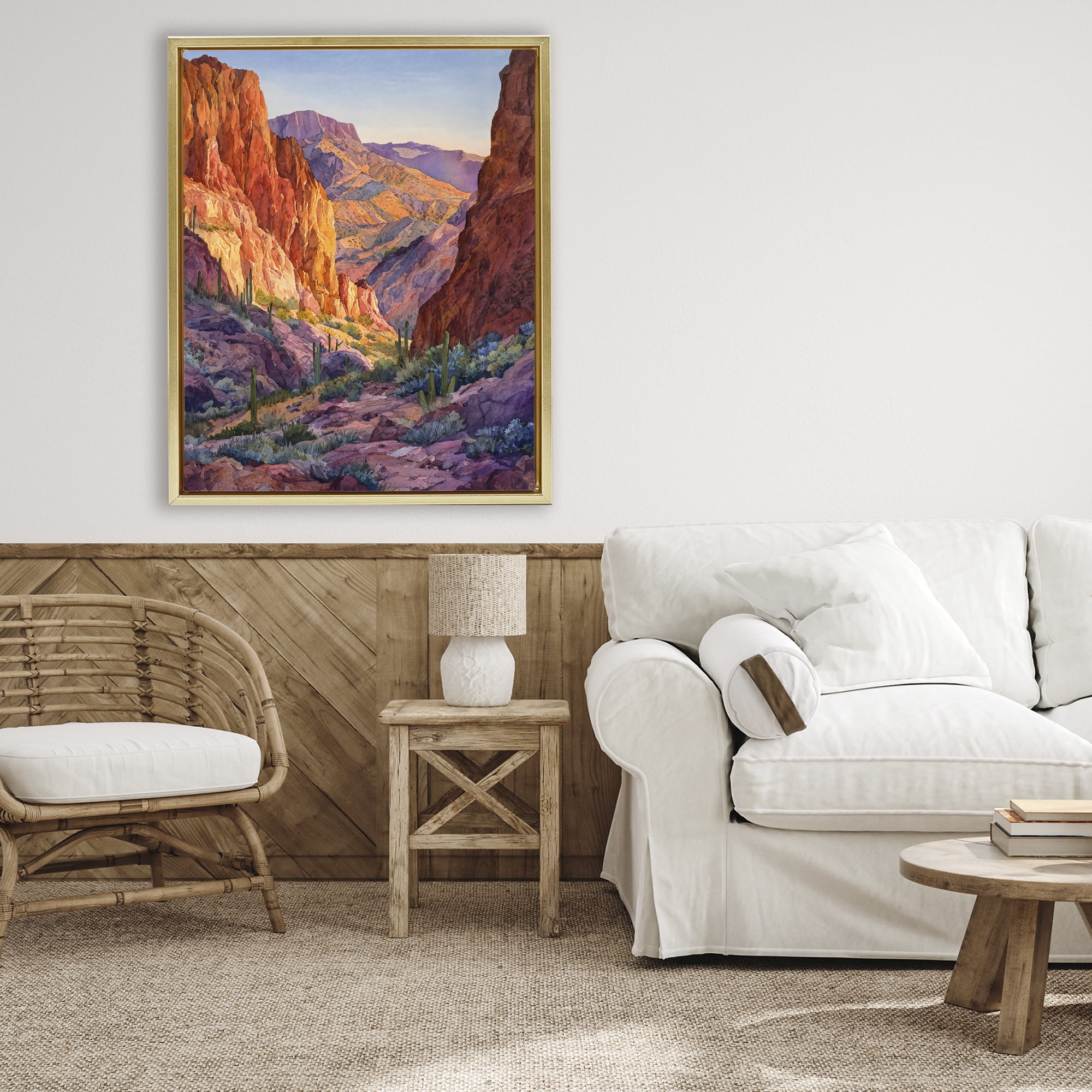 Stupell Industries Western Colors Canyon Gold Framed Floater Canvas Wall Art, design by Franklyn Gregory
