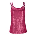 thumbnail image 3 of GA WEIHUA Sequin Tank Tops for Women Sleeveless Sparkle V Neck Camisole Summer Trendy Party Shirt Vest Sexy Club Tunics(Hot Pink,L)Saving, 3 of 9
