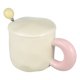 thumbnail image 4 of 1 juego de taza de té de cerámica, bonita taza de café, taza de desayuno, taza de té, taza de cerámica estética, taza de café grande con tapa y cuchara, 301-400 ml, 4 of 7