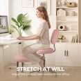 thumbnail image 3 of Waleaf Ergonomic Cross Legged Office Chair, Boucle ADHD & Meditation Chair for Adult, Lumbar Support Swivel Wide Seat, Yoga & Kneeling chair, 3 of 10