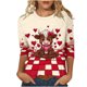 thumbnail image 2 of Xuyuer Valentine T Shirts Love Heart Printed Graphic Tee Tops Women's Casual 3/4 Sleeve T-Shirts Round Neck Cute Tunic Tops Basic Tees Blouses Business Work Tee Top Spring Shirts, 2 of 6