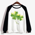 thumbnail image 4 of St. Patrick's Day Shirts for Women Crew Neck Casual Long Sleeve Patchwork Funny Printed Pullover Tops Sweatshirts(Black,XXL), 4 of 5