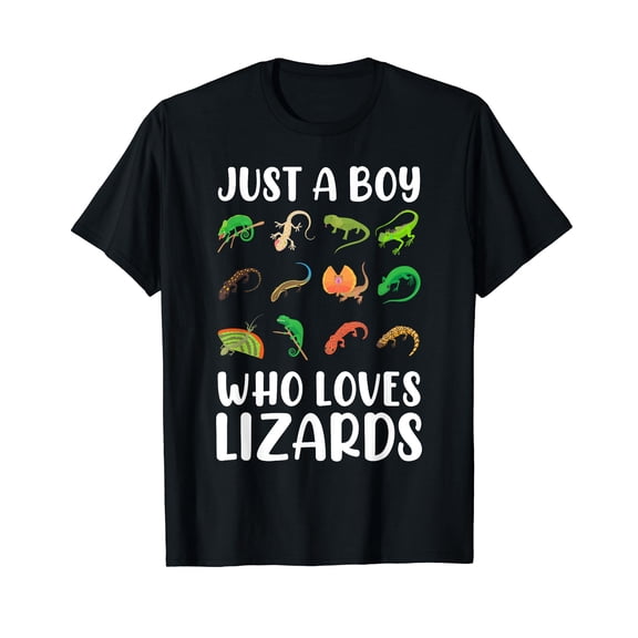 Reptile Kids Lizard Just A Boy Who Loves Lizards T-Shirt