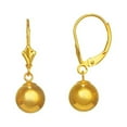 thumbnail image 2 of JewelStop 14K Real Yellow Gold Ball 6mm Dangle Lever Back Earrings, 2 of 7