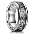 thumbnail image 1 of Fashion 8mm Unique Pattern Men Black Titanium Stainless Steel Ring Inlay Blue Carbon Fiber Stainless Steel Wedding Rings For Men Silver Color 13, 1 of 6