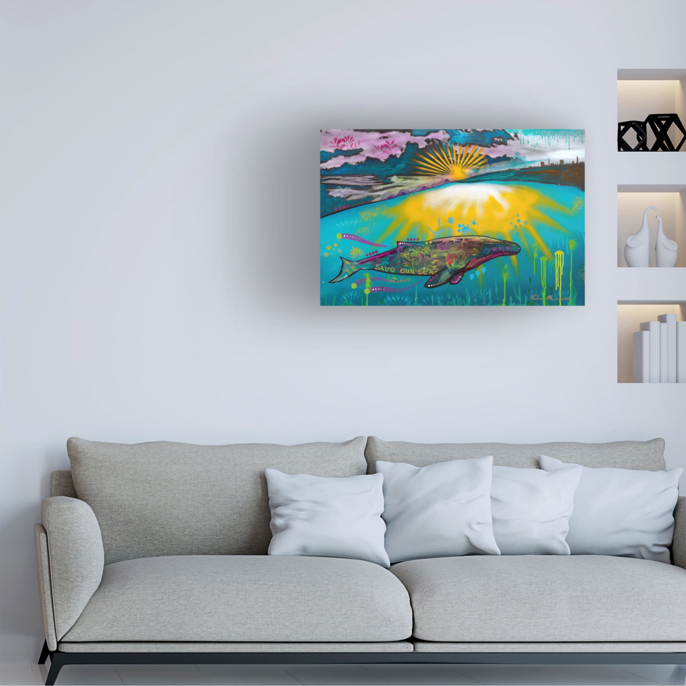 Canvas Wall Art - Dean Russo 'Save our Seas' Wall Art for Living Room, Bedroom, or Office Décor by Trademark Fine Art - 32 x 22 Inches