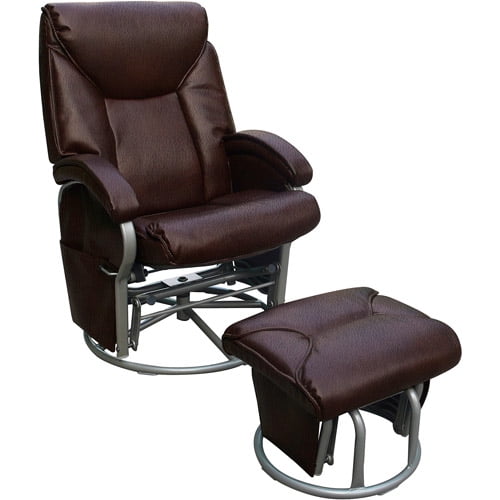 Shermag Bonded Leather Swivel Glider Rocker, Brown - Walmart.com