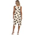 thumbnail image 6 of HELLHERO Dachshund Paw Print Pattern Summer Sleeveless Dress, Side Pockets Sleeveless Sundress Round Neck Asymmetric Hem Midi Dress for Christmas Party Vacation, 6 of 8