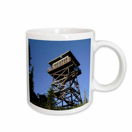 

3dRose Washington North Cascades. Fire lookout at summit of Lookout Mountain Ceramic Mug 11-ounce